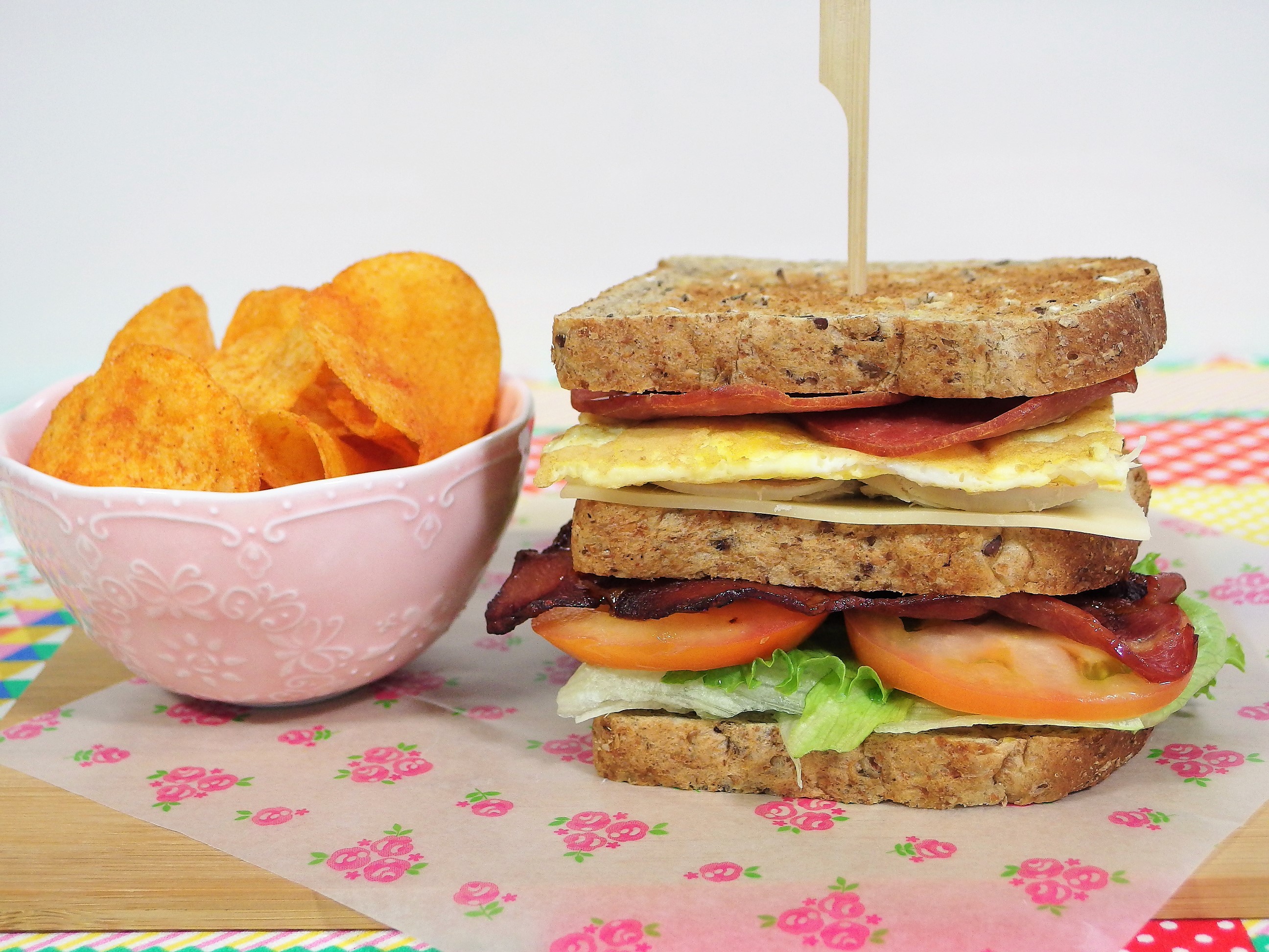 Chicken, Pepperoni and Bacon Club Sandwich Spring Tomorrow