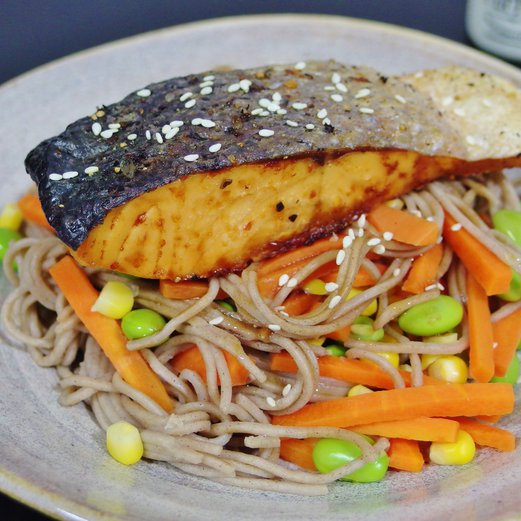 Oven-Baked Salmon with Soba Noodles Recipe | Spring Tomorrow