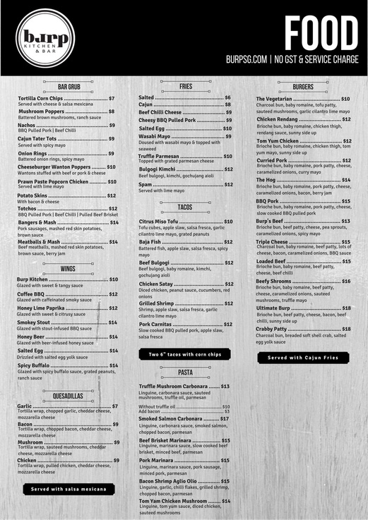 Burp Kitchen & Bar Tanjong Katong Road Spring Tomorrow