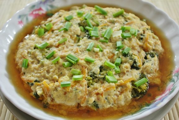 Steamed Minced Chicken with Broccoli & Egg Tofu Recipe