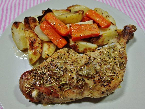 Rosemary Chicken with Roasted Potatoes and Carrots Recipe | Spring Tomorrow
