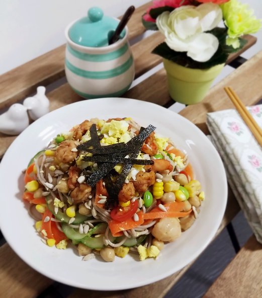 Soba Noodle Salad Recipe and Kewpie Sesame Soy Sauce Dressing