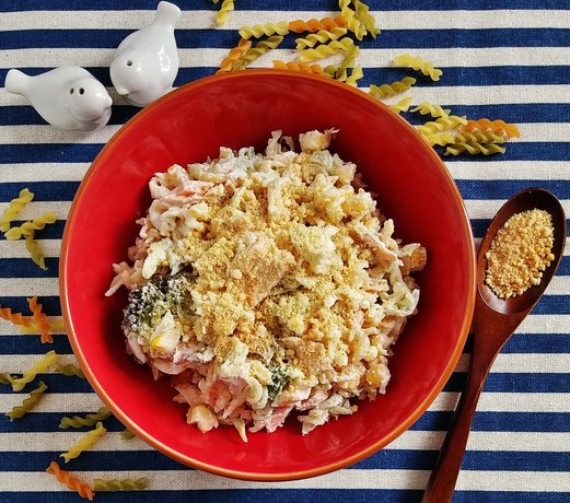 Cold Salmon Pasta Recipe with Greek Yogurt Dressing