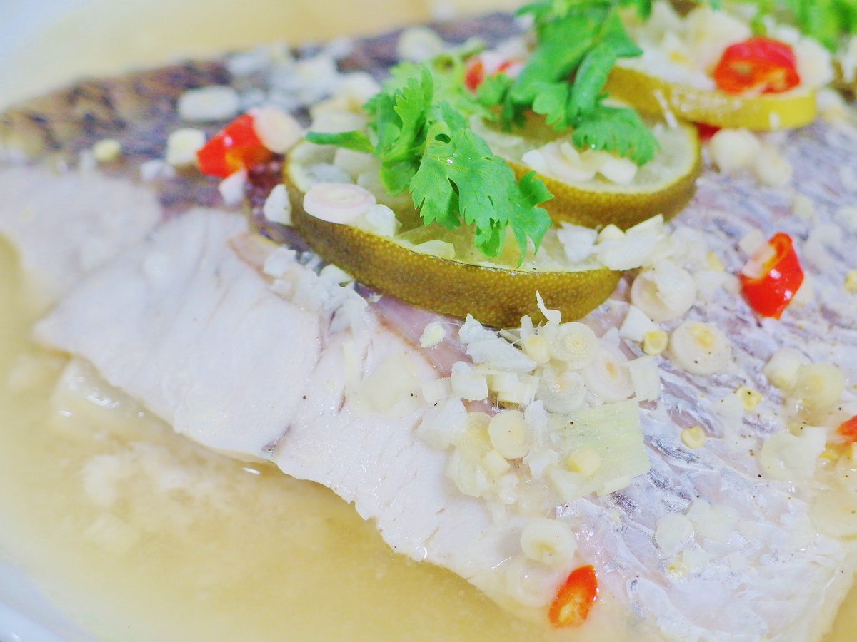 Steamed Sea Bass with Lime & Lemongrass Recipe