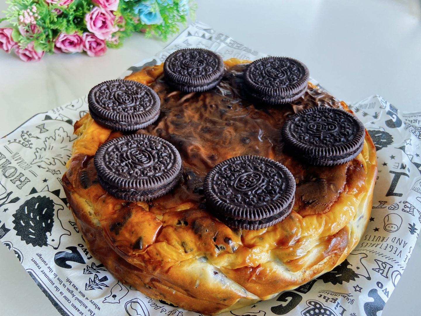 Basque Burnt Oreo Cheesecake