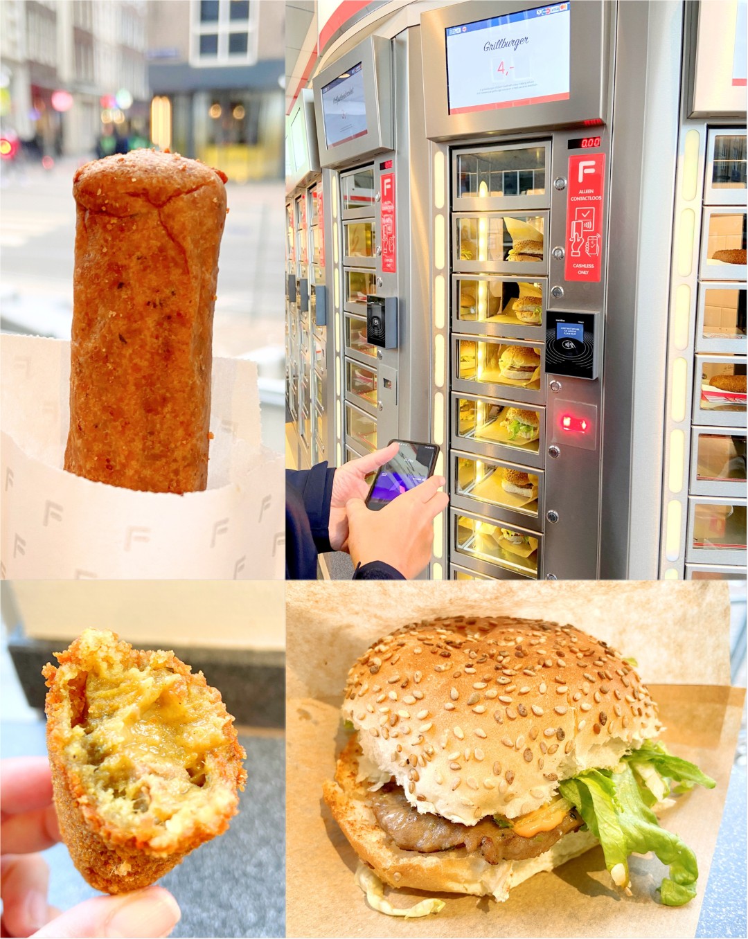 FEBO Amsterdam - We Tried 6 Snacks from Dutch Vending Machine Fast Food
